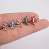 Aretes de piercing en forma de rama de aleación de titanio con circonita marquesa, engaste de garra, para nariz, para labio, venta directa del fabricante, en stock para venta al por mayor