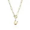 Collar con Letras Capitales de Moda Transfronteriza Europea y Americana 2024 Cadena Gruesa Collar con Cierre OT Accesorios Simples Diarios para Mujeres