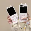 Pulsera de Cinta con Bisagra Todo Incluido con Patrón de Cuero de Dibujos Animados Adecuada para Funda de Teléfono Móvil Plegable Xiaomi Mixflip Oppo N3Flip