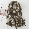 Comercio exterior pedido original Hojas de Plátano Bufanda Rejuvenecedora para Mujer Primavera y Verano Estilo Coreano Chal Largo Grande Doble Uso Playa