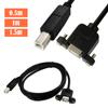 Línea de Impresión USB2.0 BM/BF Línea de Impresión USB con Línea de Oreja B Macho a B Hembra Fijación con Orificio para Tornillo