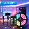 Fita de luz ambiente 5050RGB transfronteiriça, alimentada por USB, com controle remoto de 20 teclas, ativação por música e som, e iluminação de fundo colorida