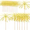 Letrero de Madera para Eventos Letrero de Humo Plato para Frutas Plato Frío Decoración Fiesta Hawaiana Letrero con Borla y Lentejuelas Fruta Desechable Alargada
