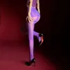 Meia-calça Roxo Uva com Brilho Oleoso para Primavera, Verão e Outono, Meia-calça Preta Aurora Emagrecedora, Sedosa, Respirável, Anti-Puxões