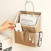 Bolsa Colgante de Almacenamiento para Mesita de Noche de Tela de Algodón y Lino, Bolsa Organizadora de Artículos Varios y Snacks para Pared de Dormitorio, Bolsa de Almacenamiento para Pared