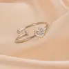Anillo de Nuevo Estilo Transfronterizo Estilo Ins, Anillo Sencillo para Dedo Pequeño de Mujer, Acero Inoxidable Dorado de 18K, Anillo Pequeño con Corazón