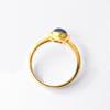 Anillo de dedo cerrado con forma de huevo, sencillo y lujoso, con gemas naturales, chapado en plata S925 y oro de 10 quilates.