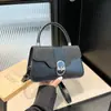 Bolso de Mano Cuadrado Pequeño de Moda 2025 Nuevo Bolso de Hombro con Cierre Bolso para Mujer de Pu Texturizado Elegante Versátil Bolso Cruzado para el Trabajo