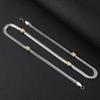 Pulsera de Cuerda de Cadena de Serpiente Plana de Acero Inoxidable de Venta Caliente Transfronteriza con Cuentas Doradas Collar de Acero Titanio Mujer Simple 6.0mm Cadena Plana de Hueso de Serpiente