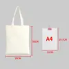Bolsa de Tote de Lona Lisa Reutilizable para Compras Manualidades DIY Promoción