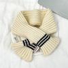 Bufanda Cruzada a Rayas y Bloques de Color Gorro de Invierno Estilo Coreano Estilo Rombo Conjunto Versátil y Cálido de Gorro de Lana para Niños y Niñas