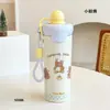 Gran Venta Taza de Agua de Acero Inoxidable 316 para Mujer Alta Apariencia Termo con Bola Flotante Taza con Cordón para Estudiante Taza con Popote Taza de Gran Capacidad