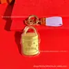 Nuevo Llavero de Cuero Dorado Puro 999 Garantizado Riqueza Colgante de Bolso de Moda de Alto Valor Regalo para Novia o Mejor Amiga