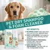 Mousse de shampoo para pets sem enxágue: limpa o pelo de cães e gatos sem água, deixando-o macio, fofo e reduzindo os nós, tornando a escovação fácil e conveniente