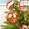 Decoración Navideña 8-10cm Bola de Vidrio Pintada Colgante Escena de Árbol de Navidad Adorno de Bola Colorida Creativa Regalo