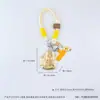 Chaveiro Banho de Ouro Deus da Riqueza, Pingente de Celular, Ornamento de Corda Trançada Gato da Sorte, Presente Criativo, Artesanato com Folha de Ouro