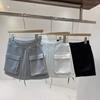 Falda Sudadera Gris para Mujer Verano 2025 Nuevo Estilo Coreano Casual Simple Color Sólido Aspecto Adelgazante Versátil Falda de Cintura Alta