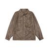 Otoño 2025 Nueva Chaqueta de Cuero para Hombre Estilo Retro Japonés Cuello Campana Chaqueta de Trabajo Tendencia Retro Japonesa Versátil