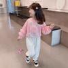 Sudadera para Niña Estilo Nuevo 2026 Ropa de Primavera y Otoño, Suéter con Estampado de Conejo Elegante para Niñas, Algodón Rosa Lindo de Manga Larga para Niños