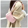 Bolsa Hobo com Estampa de Estrelas para Ombro Feminina, Bolsa de Ombro Preta em Formato de Lua com Alça Larga, Bolsa Casual com Fechamento em Zíper para Compras Diárias