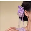 Série Flor Super Fada Flor Roxa Presilha de Cabelo Laço Fita Presilha Bico de Pato Fresco Alto Padrão Estilo Luxo Leve
