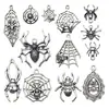 Venta Caliente Transfronteriza Plata de Xizang Araña de Halloween Telaraña Animal Colgante Colgante DIY Exagerado Elegante Pendientes Accesorios de Collar