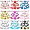 Balão de Feliz Aniversário Letras em Inglês Felizaniversário Conjunto para Festa de Aniversário Layout de Cena Cordão de Luzes LED