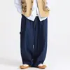 Pantalones de Mezclilla Estilo Japonés para Trabajo para Hombre, Marca de Moda, Cintura Elástica, Corte Holgado, Talla Grande, Pantalones de Pierna Ancha Cónica, Estilo High Street, Pantalones de Pierna Ancha con Caída