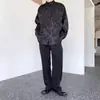 Nova camisa estilo chinês estilo nacional masculina 2024 nova primavera alta qualidade gola alta botão top bordado babado bonito manga longa