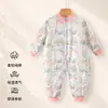 Saco de dormir para bebé de Primavera y Otoño con Estampado Floral de Unicornio y Piernas Divididas, Transpirable de Algodón Puro para Bebé, de Manga Larga, Anti-Patadas, con Cremallera Bidireccional
