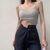 Camisola de Estilo Francés Chaleco de Seda de Hielo para Mujer, Diseño de Verano con un Estilo Nicho, Adecuado para Ropa Exterior, Ajustado, Favorecedor, Top Corto sin Mangas