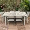 Mesas y Sillas de Plástico Madera para Exteriores para Patio, Jardín Exterior de Villa Sencilla, Balcón de Ocio, Cafetería y Casa de Huéspedes