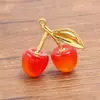 2 Cores 34X37mm Acessórios para Joias DIY Liga Resina Pingente de Cereja Acessório de Moda para o Dia a Dia