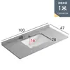 Gabinete de Baño Cerámico de Pared con Cubierta Semi-Empotrada, Lavabo Único Integrado con Placa de Roca para Lavado de Baño y Lavado de Manos