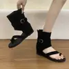 Sandalias Romanas Retro para Mujer que Aumentan la Altura 2026 Nuevas de Verano Versátiles Botines de Suela Gruesa Sandalias de Deslizamiento de Moda Adelgazantes