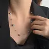 Una Variedad de Collares de Perlas Grises con Diseño de Cielo Estrellado, Cadena de Cuello en Y de Lujo Ligero de Nicho de Gama Alta, Cadena Elegante para la Clavícula, Estilo Simple