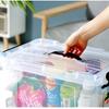 Caja de almacenamiento de ropa transparente y gruesa, de plástico, para juguetes, de gran capacidad, con recipiente extragrande para cocina y tapa para palillos.