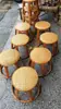 Taburete Redondo de Ratán Tejido Hecho a Mano de Yunnan Taburete Bajo Taburete Redondo para Bailar Taburete de Bambú Hogar Beber Té Taburete Alto