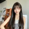Pelucas de Encaje Explosiones de TikTok Tejidas a Mano Encaje Frontal Pintura París Tinte Cabello Lacio Mediano Largo Cobertura Completa de Cabeza Pelucas Artificiales