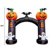 Arco Hinchable de la Parca de Halloween Decoración para Fiesta al Aire Libre en el Jardín Poliéster Luz LED Iluminado Modelo Hinchable de Vampiro