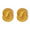Pendientes Colgantes Europeos y Americanos Chapados en Oro de 18 Quilates con Textura Espiral Retro Personalizados Mismo Estilo que los Celebridades de Internet Pendientes Asimétricos Transfronterizos