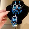 Collar Retro Accesible de Lujo con Circonita Redonda, Mariposa, Gota de Agua y Borla para Clavícula, Diseño de Nicho, Collar de Moda de Alta Gama para Mujer