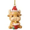 Adornos de Navidad Colgantes Animales Lindos Acrílico Decoraciones Planas Mini Árbol de Navidad Colgantes Dibujos Animados