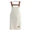 Delantal de tirantes impermeable y a prueba de aceite para hombres y mujeres, ropa de trabajo para cocina y cocina, catering, tienda de té de leche, color liso, bolsillo grande, delantal de cintura