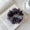 Goma para el pelo scrunchie de gasa tipo nube tie-dye estilo coreano para mujer, temperamento suave vintage, accesorio de alta gama para el pelo, cuerda para el pelo