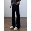 Jeans de mezclilla negros de ajuste limpio para hombre 2026 nuevo estilo americano de alta calle pantalones rectos holgados que estilizan hombre