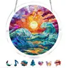 Produto novo transfronteiriço Azure Bloom Sun Catcher Sussurrante quebra-cabeça de acrílico para pendurar na janela decoração de casa quebra-cabeça de 83 peças