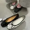 Zapatos de Ballet con Lazo para Mujer 2026 Primavera Nueva Moda Tendencia Elegante Punta Redonda Lunares Zapatos Planos para Mujer