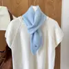 Bufanda cálida de algodón para el cuello, simple y versátil para el invierno, bufanda pequeña estilo cruzado, moda coreana, color liso, multicolor, adecuada para todos