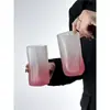 Vaso de Agua para el Hogar de Vidrio Esmerilado Sentido del Diseño Gradiente Polvo Taza de Café Diseño de Nicho Whisky Sentido Premium Vaso de Cerveza